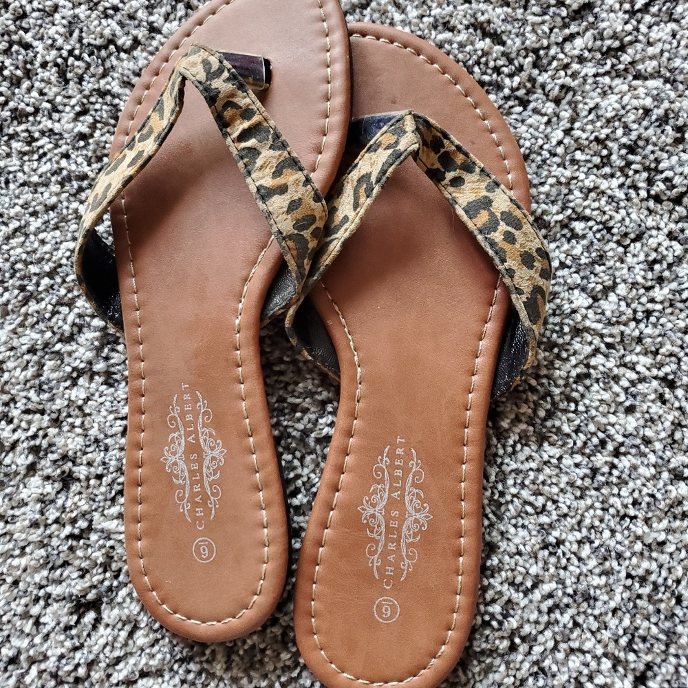 Leopard print sandals
